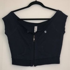 No Boundaries Navy Sleepwear Zipper Crop Top S